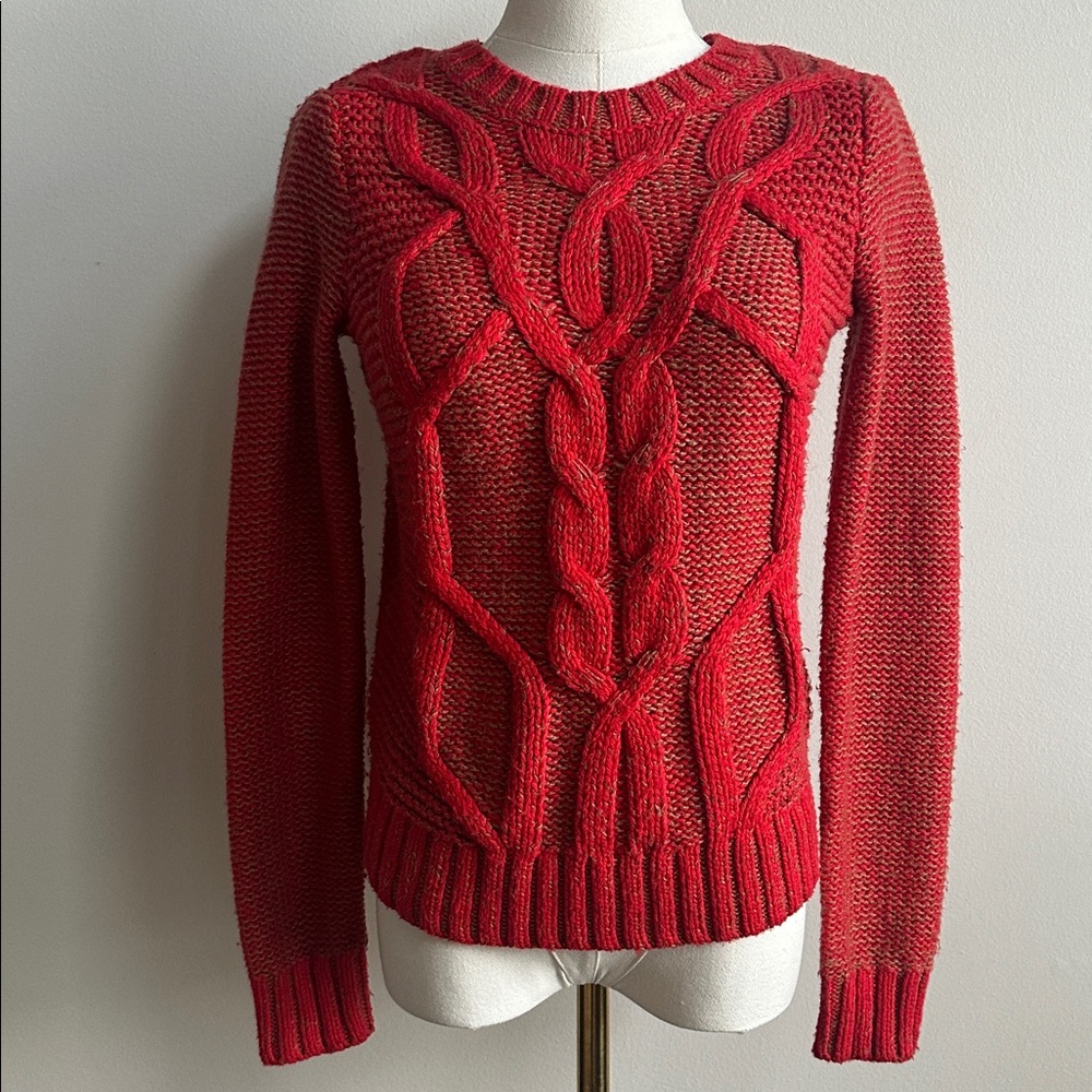 Abercrombie & Fitch‎ Women’s Cable Knit Preppy Grandpa Pullover Fall Sweater XS